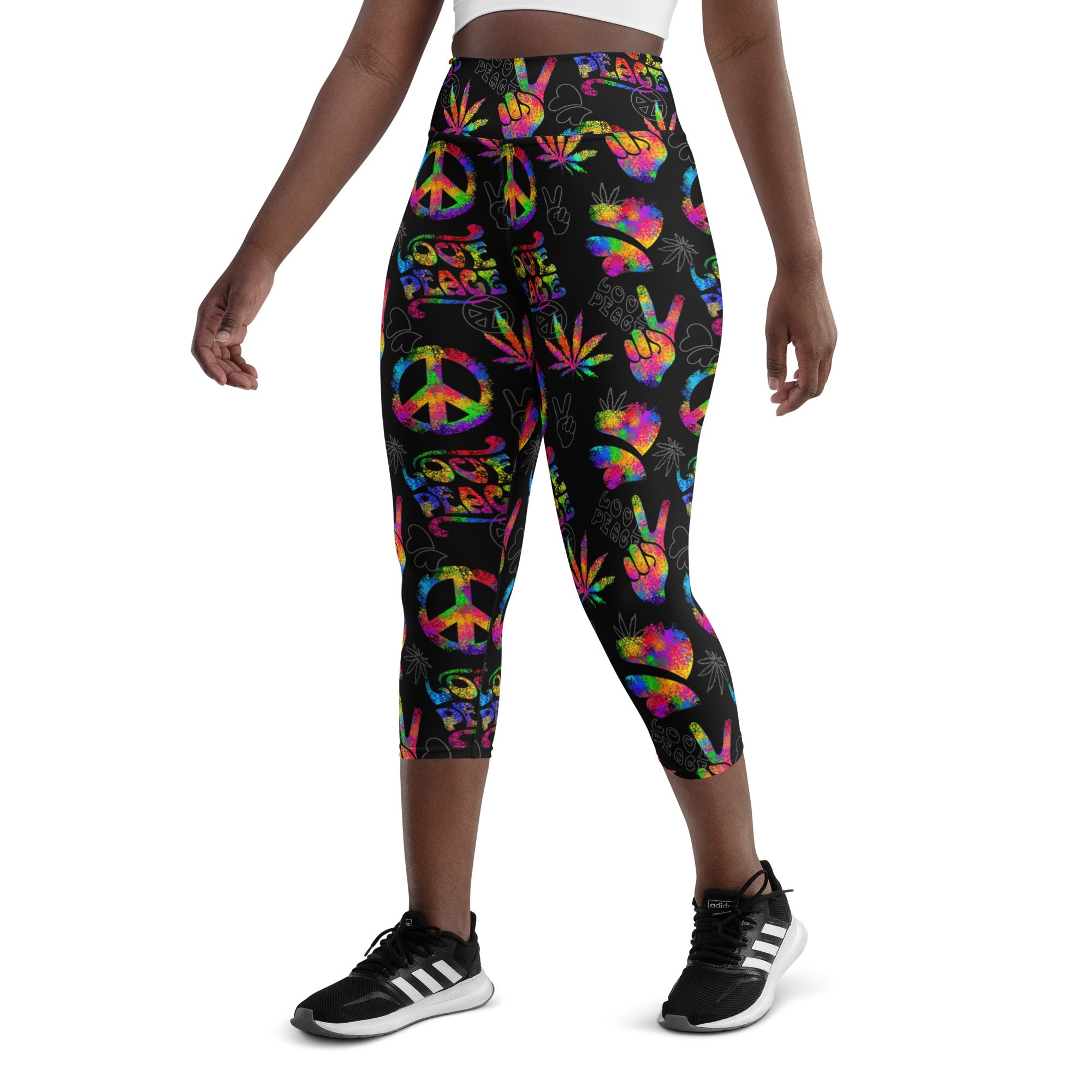 Neon Love & Peace Capris